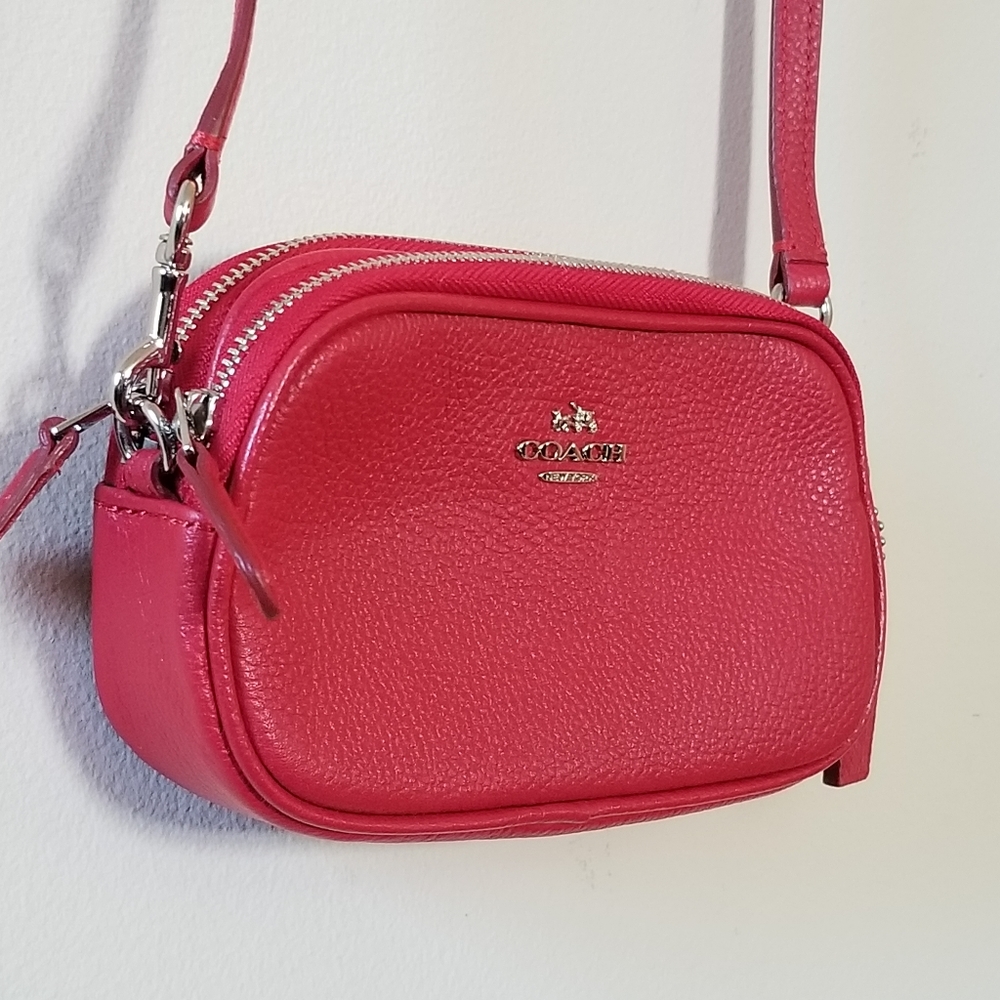 Coach crossbody wallet purse, red